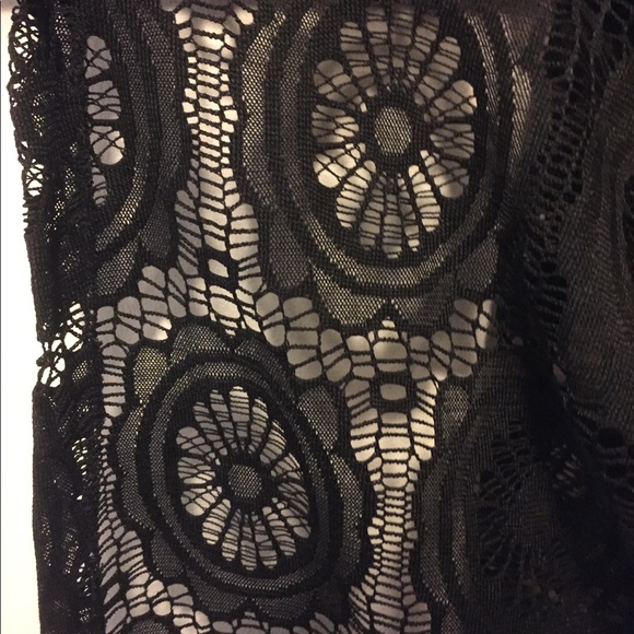 Strapless Black Lace Maxi Dress - Picture 2 of 4